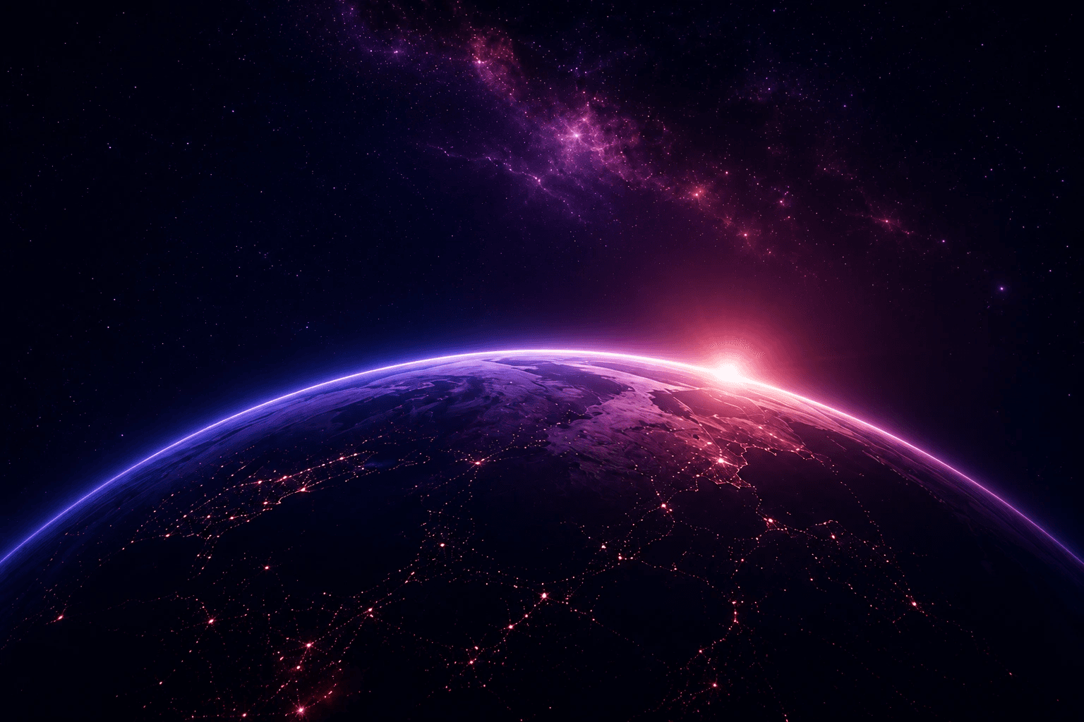 Earth from space with a glowing horizon — Innovation ERP brand visual